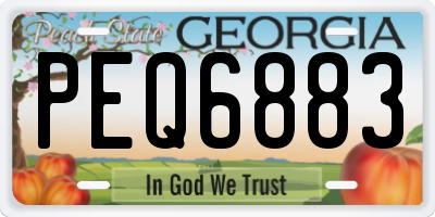 GA license plate PEQ6883