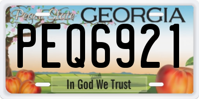 GA license plate PEQ6921