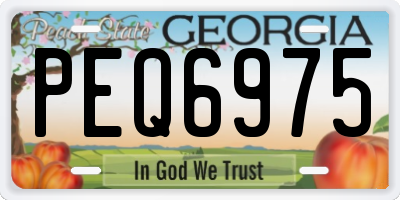 GA license plate PEQ6975