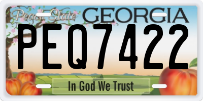 GA license plate PEQ7422