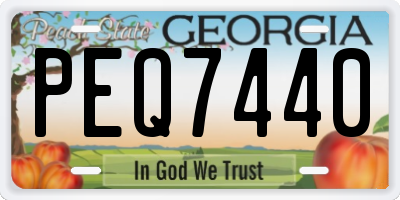GA license plate PEQ7440