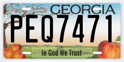 GA license plate PEQ7471