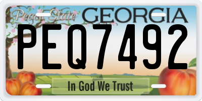 GA license plate PEQ7492
