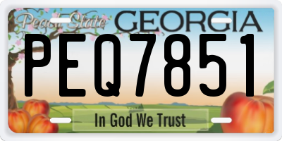 GA license plate PEQ7851