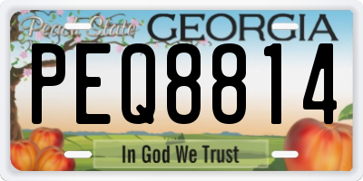 GA license plate PEQ8814