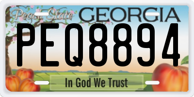 GA license plate PEQ8894