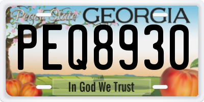 GA license plate PEQ8930