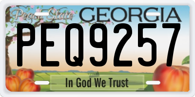 GA license plate PEQ9257