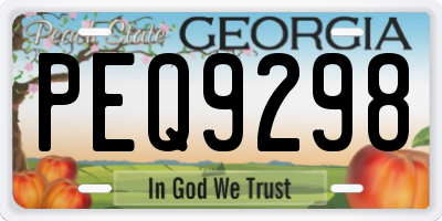 GA license plate PEQ9298