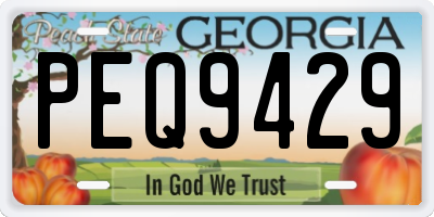 GA license plate PEQ9429