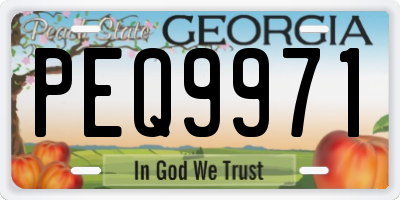 GA license plate PEQ9971