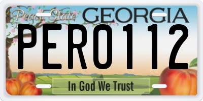 GA license plate PER0112