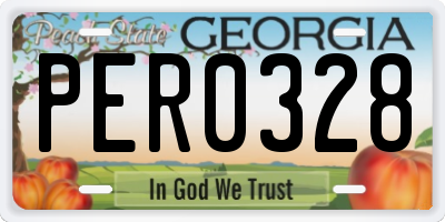 GA license plate PER0328