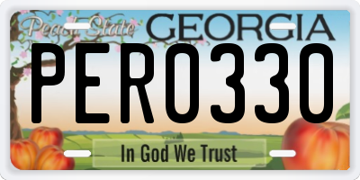 GA license plate PER0330