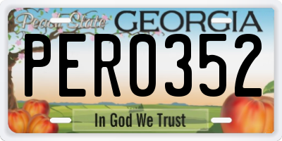GA license plate PER0352