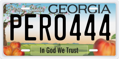 GA license plate PER0444
