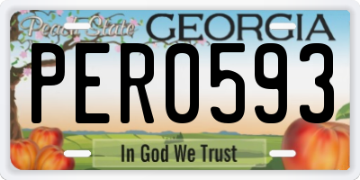 GA license plate PER0593