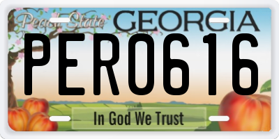 GA license plate PER0616