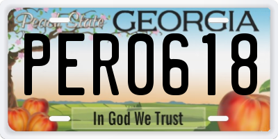 GA license plate PER0618