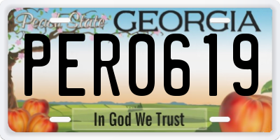 GA license plate PER0619