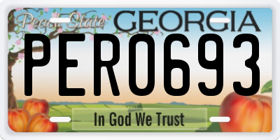 GA license plate PER0693