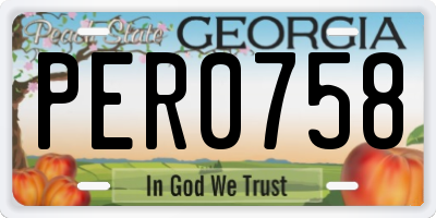 GA license plate PER0758