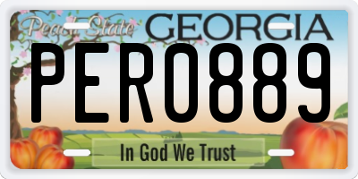 GA license plate PER0889