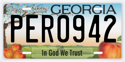 GA license plate PER0942