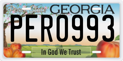 GA license plate PER0993