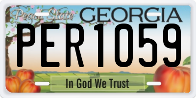 GA license plate PER1059