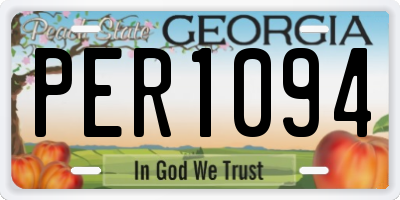 GA license plate PER1094