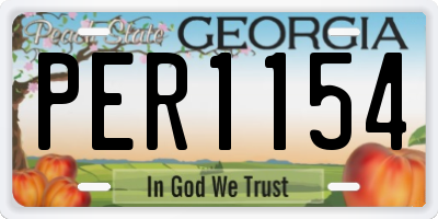 GA license plate PER1154