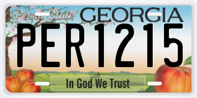 GA license plate PER1215