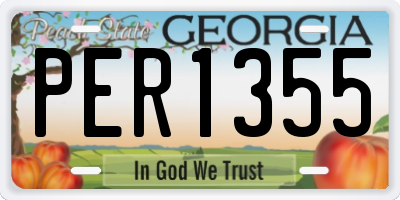 GA license plate PER1355