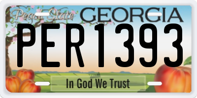 GA license plate PER1393