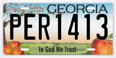 GA license plate PER1413