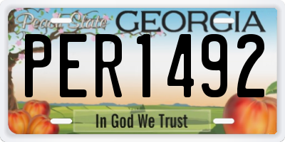 GA license plate PER1492