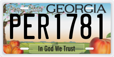 GA license plate PER1781