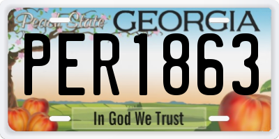 GA license plate PER1863