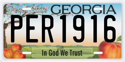 GA license plate PER1916