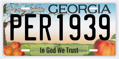 GA license plate PER1939