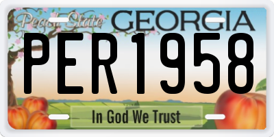 GA license plate PER1958