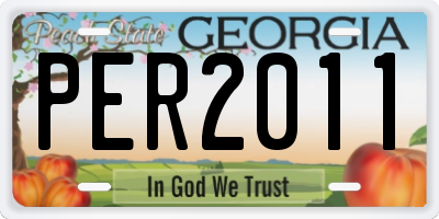 GA license plate PER2011