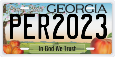 GA license plate PER2023