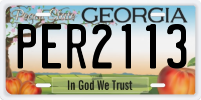 GA license plate PER2113
