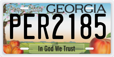 GA license plate PER2185