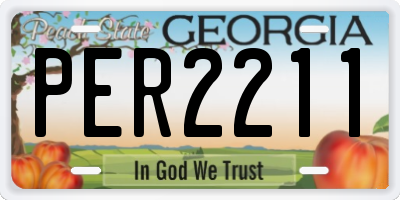 GA license plate PER2211