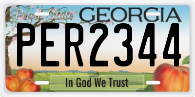 GA license plate PER2344