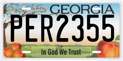 GA license plate PER2355