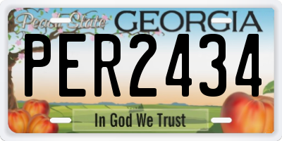GA license plate PER2434